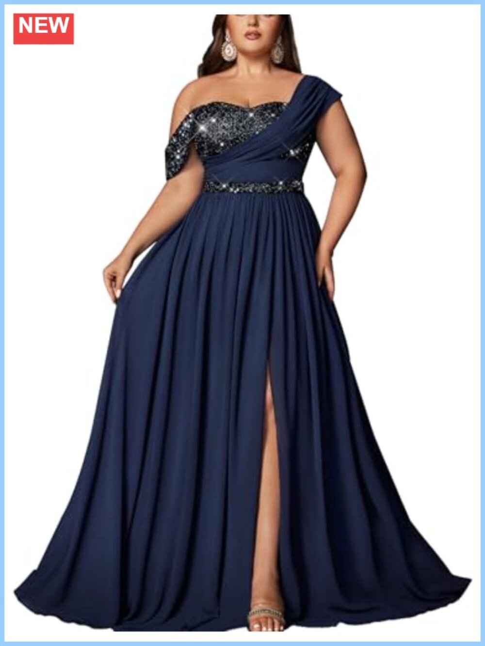 VOUIAO Plus Size Sequin Chiffon Bridesmaid Prom Dress Formal Evening Gown